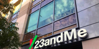 23andMe building exterior with trees and windows