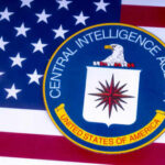 CIA emblem on American flag background