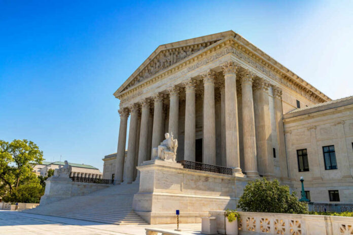 Supreme Court building with grand marble columns