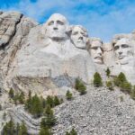 Mount Rushmore featuring the carved faces of four U.S. presidents