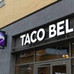 Taco Bell storefront with illuminated sign