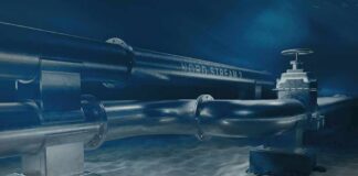 Underwater pipeline with valve on seabed