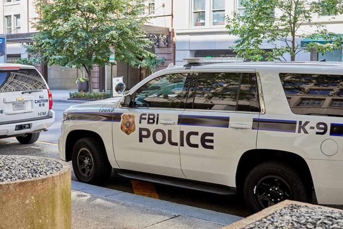 FBI police K-9 SUV parked on a city street