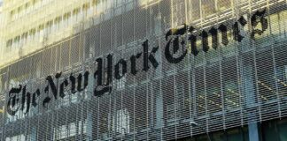 New York Times building facade with louvered screen