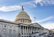 Dem Wave Warning Jolts House Map United States Capitol building under a blue sky